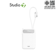 พาวเวอร์แบงค์ FOX 10000 mAh 22.5.W 1xType-C LED Display 2-in-1 Cable UP1007 (CCC) White by Studio7