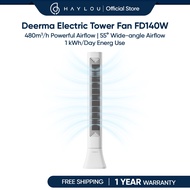 Deerma FD140W Electric Tower Fan Wide & Far Air Supply 3 Wind Modes 55° Oscillation Slim Space-Savin