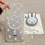 Miffy Rabbit Bow Magnetic Bracket Xiaomi 15 14T Redmi Note14 13 Pro+14C 13C POCO X6 F6 M6 Phone Case
