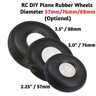 RC DIY Plane Rubber Wheels (Diameter 57mm/76mm/88mm ) For Rc Fixed-Wing Airplane DIY Robot BG-Wheel