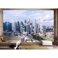 3d Living Room Wall Wallpaper Murals City Metropolitan City