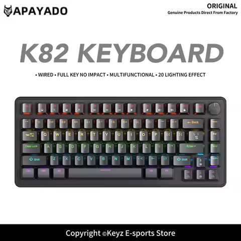 K82 75% Portable Wired Mechanical Keyboard APAYADO Hot Swappable Switches Aluminum Multifunctional K