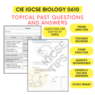 Cambridge IGCSE Biology 0610 Topical Past Questions & Answers | Practice with Confidence