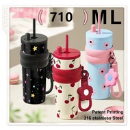 H20 BPA Free 710ml Hot&Cold Fashion-Forward Vacuum Tumbler High Grade Stainless Steel Water Bottle