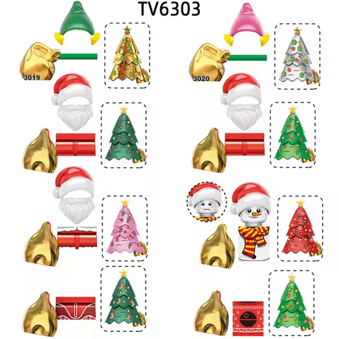 The Christmas Elf Santa Snowman Model Blocks MOC Bricks Set Gifts Toys For Children TV6303