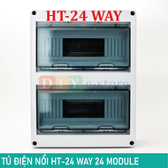 Tủ điện nhựa HT-24 WAY 24 module chống nước Tủ điện lắp nổi Vỏ tủ điện