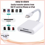 Dual Slot Memory Card Reader TF & SD 2 In 1 OTG Cable With Lightning Port Professional Adapter For