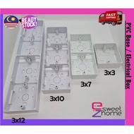 Nut Box PVC Base /PVC Box Surface Type Nut Box / Electrical Box / Base 3x3 / 3x7 / 3x10 / 3x12 Ready
