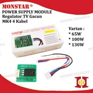 regulator tv lcd led power supply gacun 21 22 29 32 42 50 inch monstar - mk4 100w packing bubble