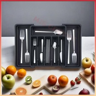 Adjustable Cutlery Drawers Storage Box Cutlery Drawer Organizer Spoon Tray Fork Knife Cutlery Tray D