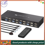 [MaMing] -Compatible KVM Switch KVM Switch 2 Monitors 4 Computers KVM Switch EU EU Plug