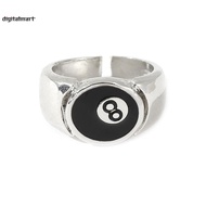 Pool Ball Ring 8 Ball Pool Ball Ring Billiards Men'S Ring Adjustable Number Black 8 Eight Pool Billi