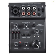 AGE03 5-Channel Mini Mic-Line Mixing Console Mixer with USB Audio Interface Built-in Echo Effect USB