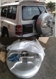 PAJERO CHALLANG LC FJ PRADO備胎蓋備胎殼附不鏽鋼圓鍬座組