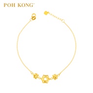 POH KONG 750/18K Yellow Gold Geometric and Snowflake Bracelet