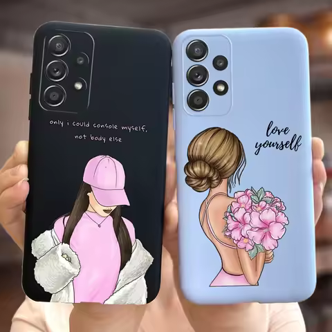 For Samsung Galaxy A23 Case SM-A235F Beautiful Girls Flowers Soft Silicone Case For Samsung A23 A 23