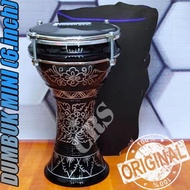 Children's Dumbuk Percussion Drum or Wooden Darbuka 6 Inch Black Silver Power BlackBEAT