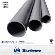 PVC Pipe Grey PVC Water Pipe Class O [ 32mm (1 1/4") / 40mm (1 1/2") / 50mm (2") ] x 1 Feet