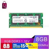 Crucial 8GB 2Rx8 PC3L-12800S SODIMM RAM Laptop Memory Intel DDR3L 1600Mhz
