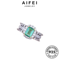 AIFEI JEWELRY Luxury Korean Accessories Emerald Sterling For Ring Rows Cincin Original Silver 925 Adjustable 純銀戒指 Women Three Perak Perempuan R2338