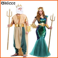 Costumes  Queen Dress Adult Men King Cosplay Costume Egypt Egyptian Pharaoh Outfits Carnival  Poseidon  For Women Sea Siren Mermaid