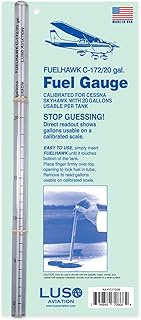 Luso Aviation Fuelhawk Aircraft Fuel Gauge, Cessna 172-20 Gallon