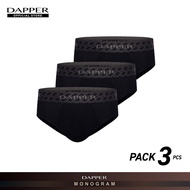DAPPER แพ็ค 3 ชิ้น กางเกงชั้นในชาย DAPPER Monogram ทรง Briefs