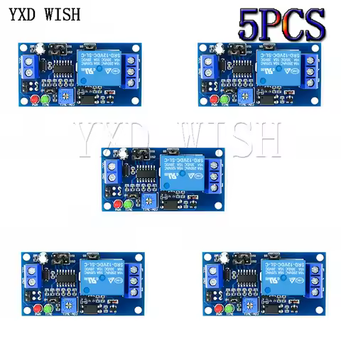 5pcs DC 12V Time Delay Relay Module Delay Turn On / Turn Off Relay Switch Board With Timer DC 12 V V