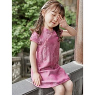 Quality Assurance Girls Cheongsam Young Children Cheongsam Girls Cheongsam Cute New Chinese Style Children Cheongsam Girls Cheongsam Summer Thin Chinese Style Children Cheongsam Skirt Little Girls Chinese Retro Solid Color Tang Suit Hanfu Trendy