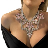 Exaggerated Necklace Large Necklace Fashion Luxury Rhinestone Necklace Full Diamond Accessories Wome