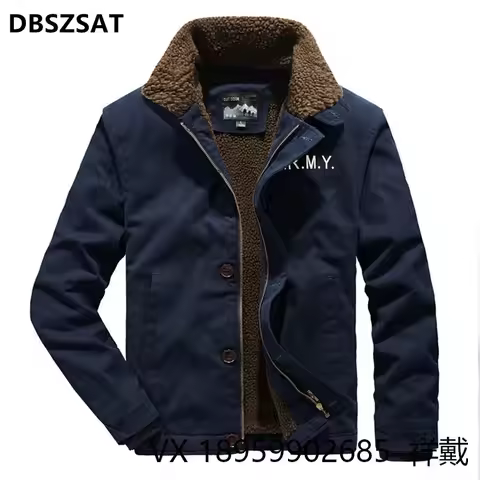 N1 USN Thick Winter Mens Sherpa Fleece Deck Jacket with VF-3 Felix Embroidered Patch Parka Coat