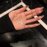 Fashion Rhinestone Alloy Letter D Geometric Necklace for Women