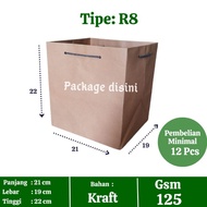 Paper bag R8 GSM 135, paper bag size 21x19x22