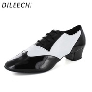 【Customer favorite】 Dileechi Male Bright Genuine Latin Dance Shoes 4.5cm Modern 2.5cm Dance Shoes Cowhide Ballroom Dancing Shoes