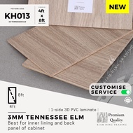 3mm Tennessee elm 3D PVC 1-side laminated plywood (4ft x 8ft) | KH013 | Papan kayu DIY | Kiam Hing