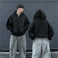 Jacket Hoodie NQ30 FORUM BOXY Zip, With Buttons, Embossed Print With Pocket In Fashion Fall Winter 2