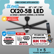 【BEST SELLER🔥】ALPHA Cosa CX20 LED 5B DC Motor Ceiling Fan with 5 Blades 12 Speed Remote Kipas Siling