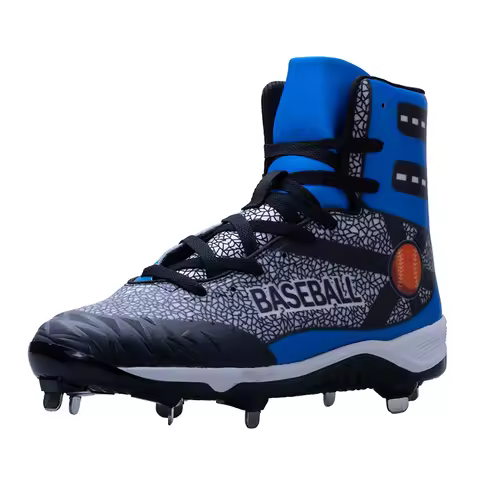 Professional Men Baseball Shoes Anti-Slip Spiked Baseball Sneakers High Top Softball Training Shoes 