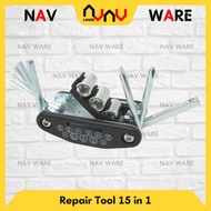 15 in 1 Multifunction Portable Repair Tool - Screwdriver Wrench L Socket Shock