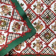 DAKS Vintage Handkerchief Brown Bears 20 x 19.5 inches