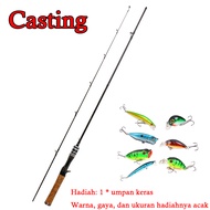 Spinning Baitcasting Casting Fishing Rod Fishing Pole Max Drag 8kg Joran Pancing Bahan Ultra Ringan