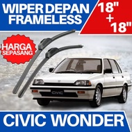 Wiper Mobil Honda Civic Wonder Sedan Frameles SEPASANG Termurah Wiper 