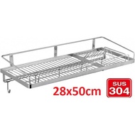 304 stainless steel 1-tier stainless steel dish rack (all sizes), Wall-mounted dish rack, Stainless 