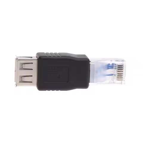 1 PC USB to Ethernet Adapter, USB to RJ45 Adapter, USB 2.0 Female to LAN RJ45 8P8C Male Crystal Ethe