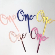 TOPPER ONE ACRYLIC MATERIAL TOPPER TWO BIRTHDAY/ TOPPER ONE BIRTHDAY CAKE DECORATION/TOPPER TWO GOLD