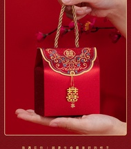 🎈🎈QQ BAG🎈🎈 กล่องของขวัญ กล่องของชำร่วย งานแต่ง งานมงคล สีแดง สไตล์จีน กระดาษวิ้ง