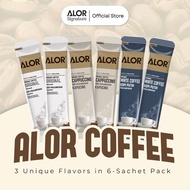 ALOR Coffee Pack - White Coffee 3 in 1, White Coffee 2 in 1 & Cappuccino 3 in 1 (6 sachet pack)