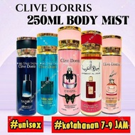 New Arrival 250ML Clive Dorris Body Mist Fragrance Mist Women | Minyak Wangi Perempuan Secret Perfum