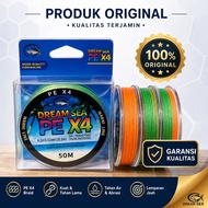 PE Fishing Line X4 50M PE Multicolor Braided Line 4 Strands Multifilament Fishing Line Fishing Wire