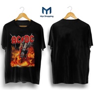 HITAM Ac/dc Black Leaf Motif T-Shirt - men's ac/dc api t-shirt - api distro t-shirt
